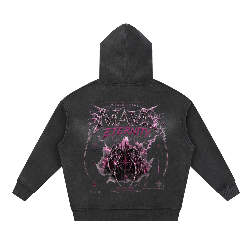Sunfade Two-way Zipper Boxy Fleece Mave Eternity Hoodie