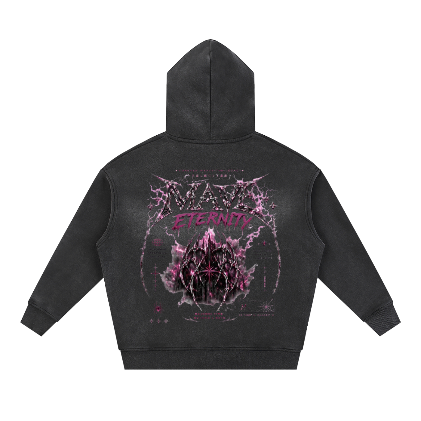 Sunfade Two-way Zipper Boxy Fleece Mave Eternity Hoodie