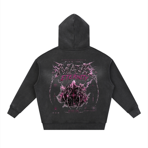 Sunfade Two-way Zipper Boxy Fleece Mave Eternity Hoodie
