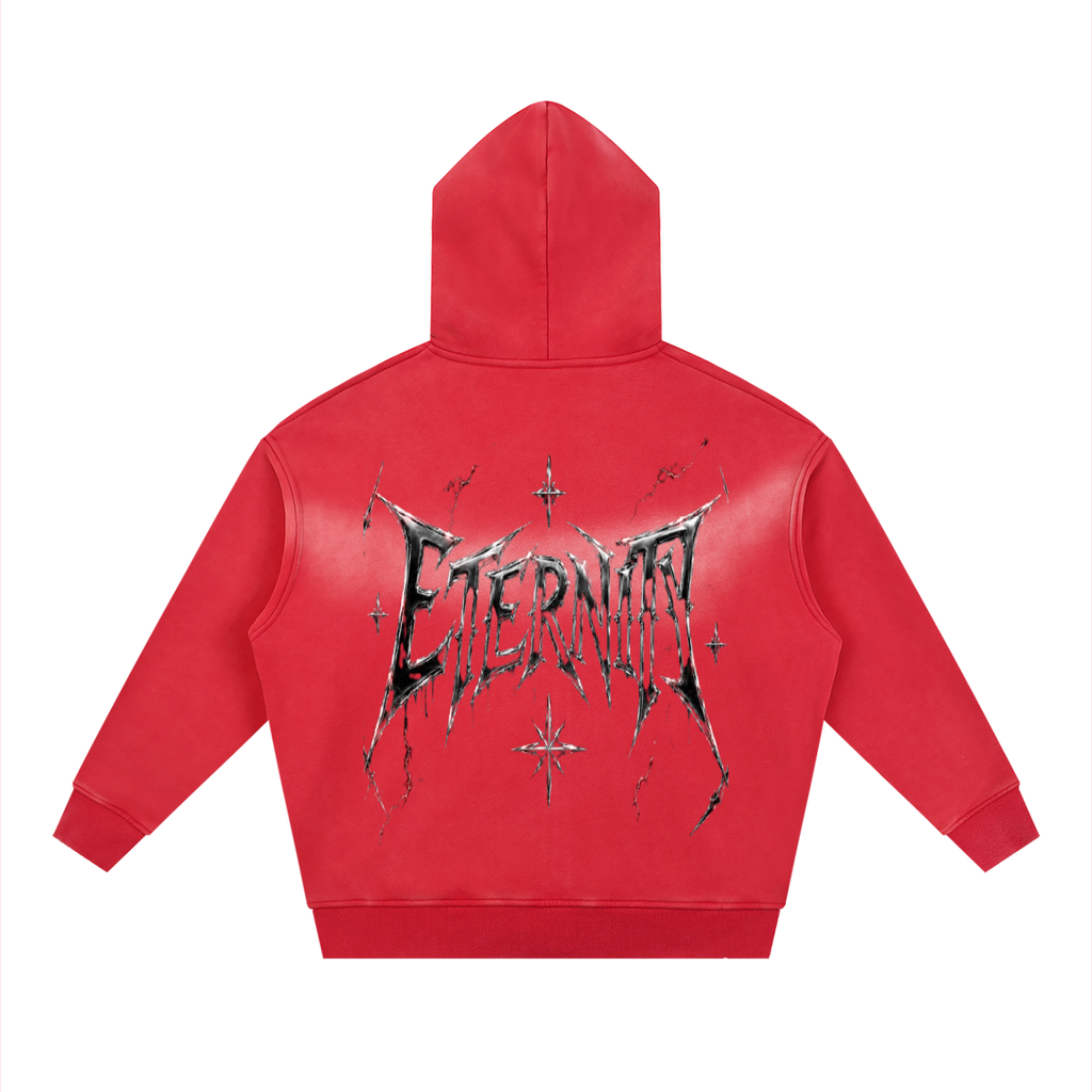 Sunfade Two-way Zipper Boxy Fleece Mave Eternity Hoodie