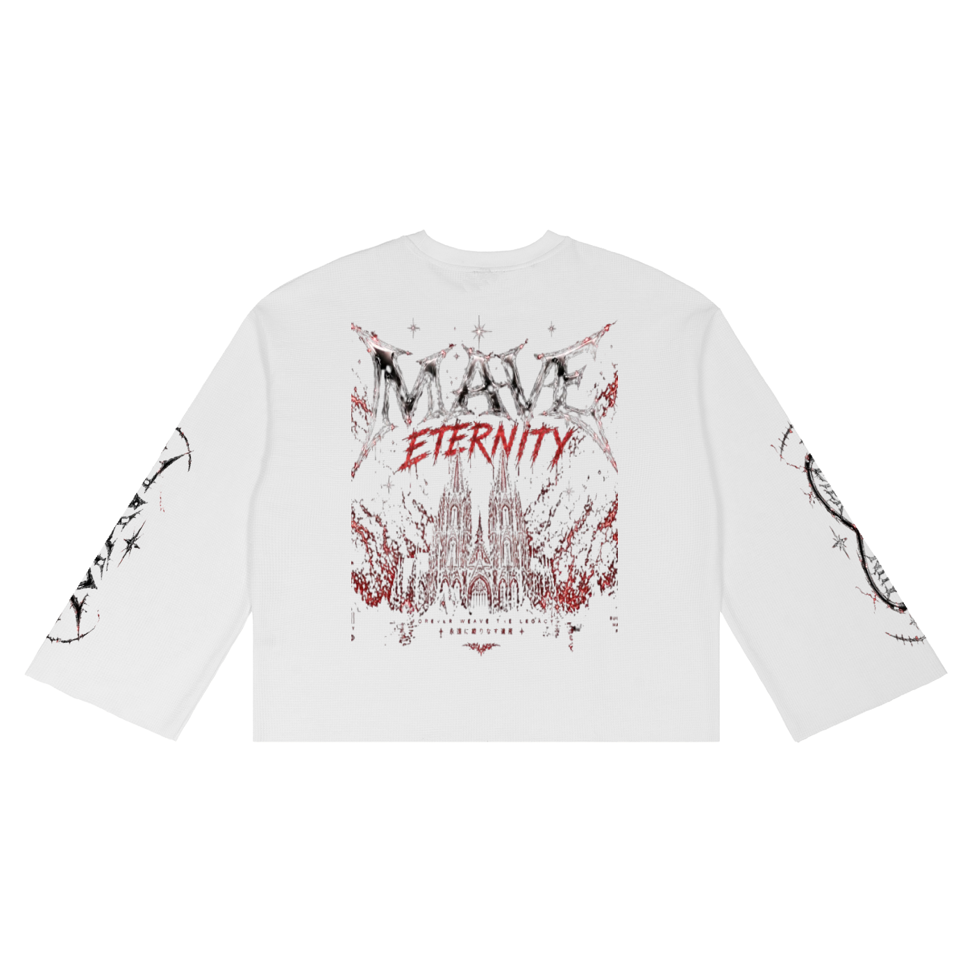 Unisex Waffle Raw Edge Mave Eternity T-Shirt