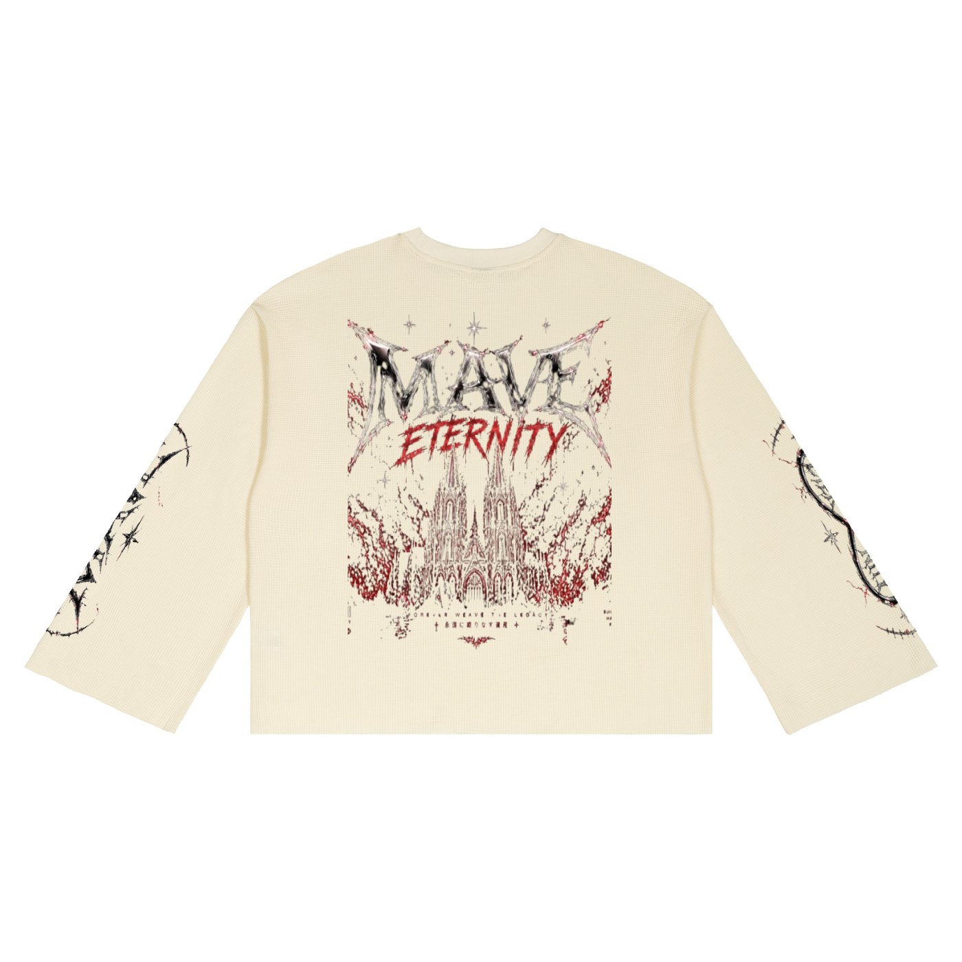 Unisex Waffle Raw Edge Mave Eternity T-Shirt