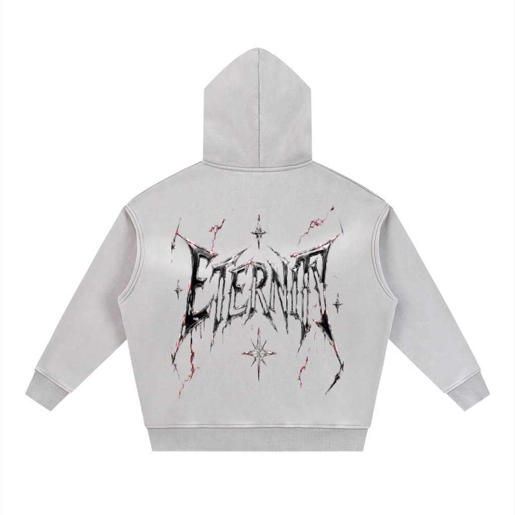 Sunfade Two-way Zipper Boxy Fleece Mave Eternity Hoodie