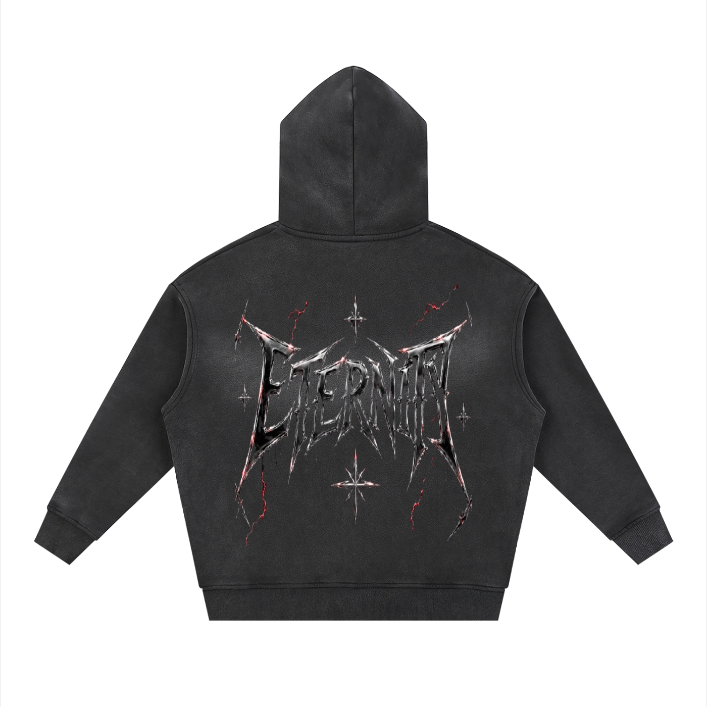 Sunfade Two-way Zipper Boxy Fleece Mave Eternity Hoodie